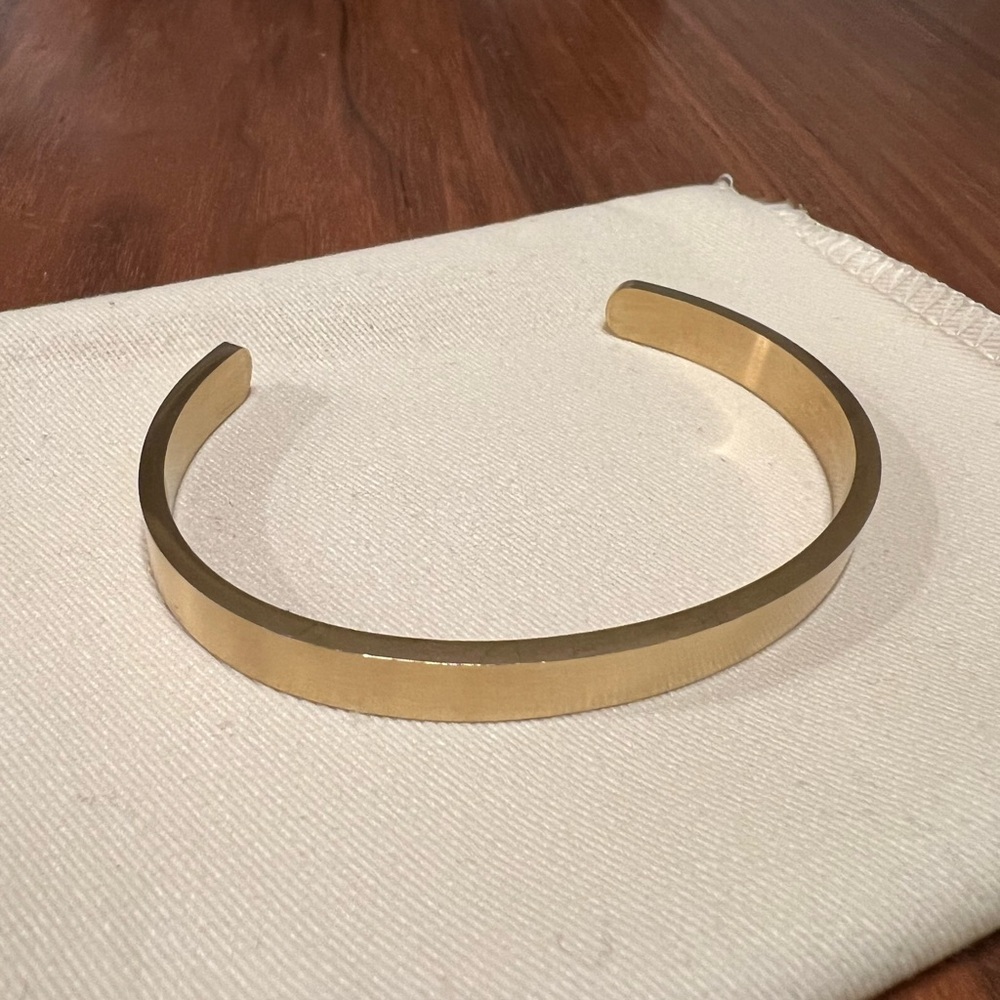 14k Gold plated Stainless Steel 7mm Cuff Bracelet